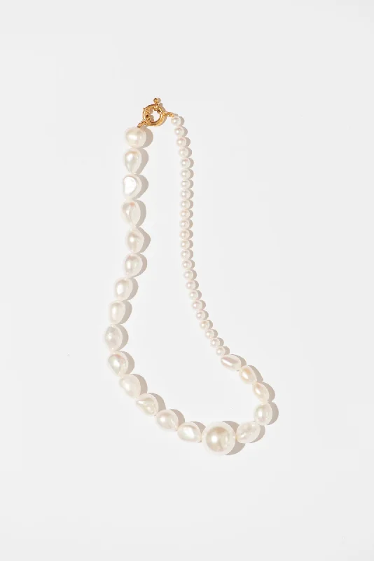 pearl and silver bracelet The Big Pearl Variation Gold Plated Necklace w. Pearls