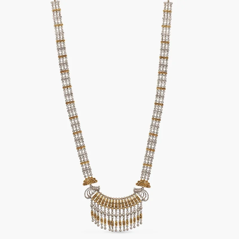 unique crystal bar necklace Link Chain Oxidized Silver Layered Long Necklace