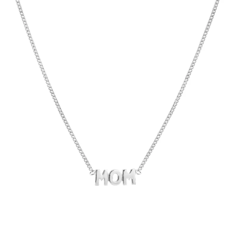 unique crystal bar necklace Mom Silver Necklace