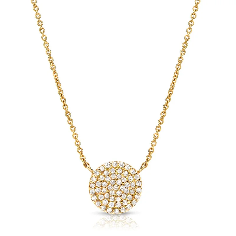 gemstone teardrop earrings Medium Pave Disc Necklace
