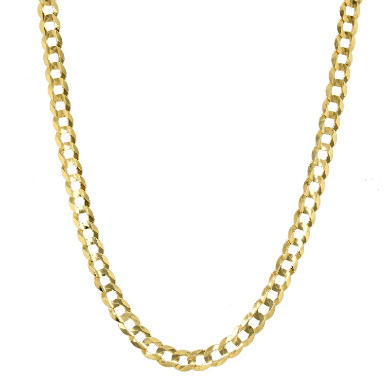 silver moon phase pendant MEN'S YELLOW GOLD CURB CHAIN NECKLACE, 5.95MM