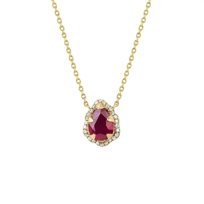 celestial crescent moon bracelet Micro Queen Water Drop Natural Ruby Necklace with Full Pavé Diamond Halo celestial crescent moon bracelet Micro Queen Water Drop Natural Ruby Necklace with Full Pavé Diamond Halo