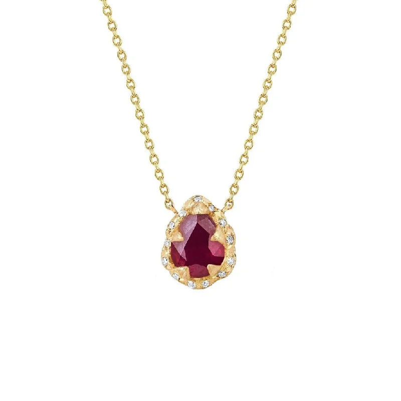 vintage-style diamond halo ring Micro Queen Water Drop Natural Ruby Necklace with Sprinkled Diamonds vintage-style diamond halo ring Micro Queen Water Drop Natural Ruby Necklace with Sprinkled Diamonds