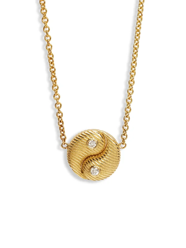 minimalist chain anklet gold Mini All Gold Yin Yang Diamond Pendant Yellow Gold Necklace minimalist chain anklet gold Mini All Gold Yin Yang Diamond Pendant Yellow Gold Necklace