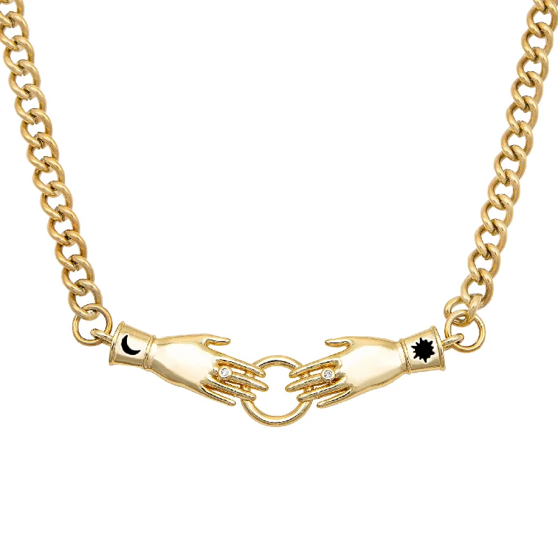 thin gold wire earrings Mini Magic Touch Necklace