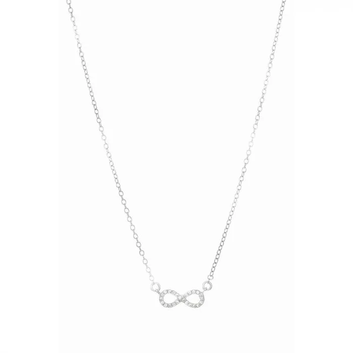 celestial moon and star necklace Mini Pave Infinity Sterling Silver Necklace