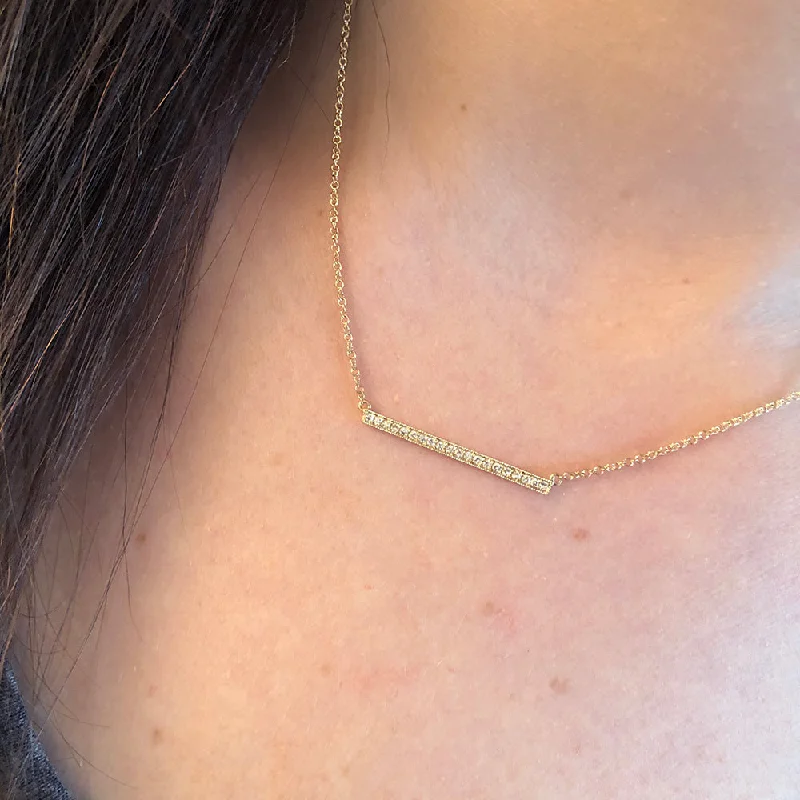 real opal engagement ring MINIMALIST DIAMOND BAR NECKLACE