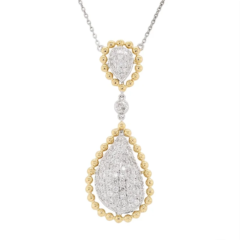 black diamond stud earrings MODERN TWO-TONE GOLD AND DIAMOND NECKLACE, .90 CT TW