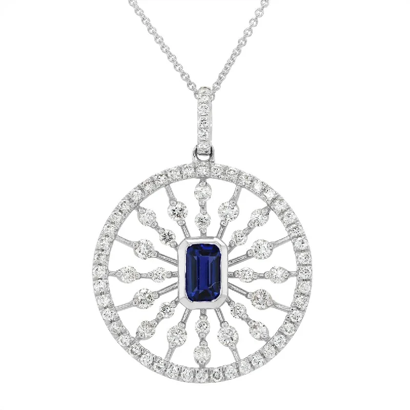 unique promise ring for girlfriend MODERN WHITE GOLD NECKLACE WITH SAPPHIRE AND DIAMONDS, .67 CT TW unique promise ring for girlfriend MODERN WHITE GOLD NECKLACE WITH SAPPHIRE AND DIAMONDS, .67 CT TW