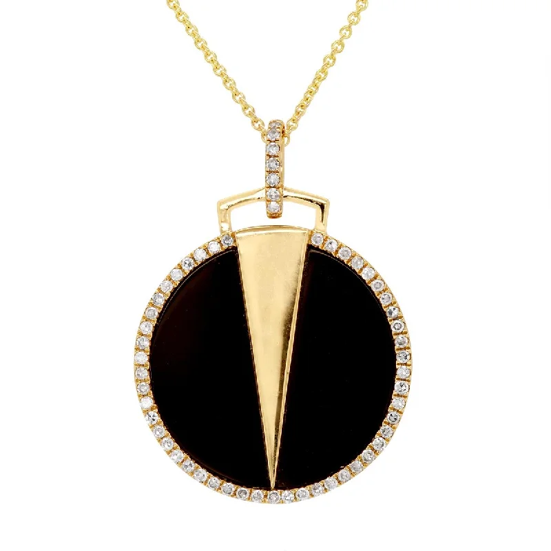 rose gold bar bracelet personalized MODERN YELLOW GOLD PENDANT WITH BLACK ONYX AND DIAMONDS, .15 CT TW rose gold bar bracelet personalized MODERN YELLOW GOLD PENDANT WITH BLACK ONYX AND DIAMONDS, .15 CT TW