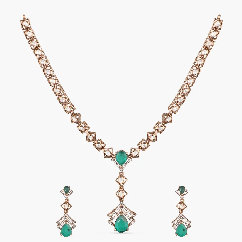 handcrafted gemstone toe ring Moissanite Classic Silver Necklace Set