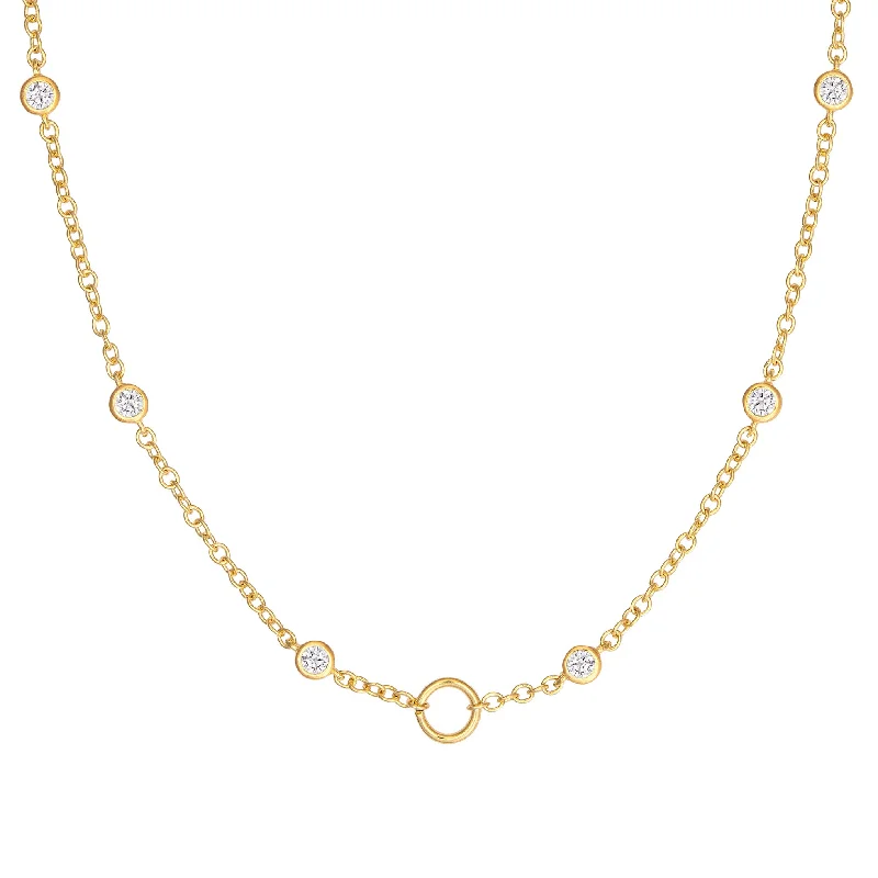 dainty gemstone choker necklace Molecule Necklace - White