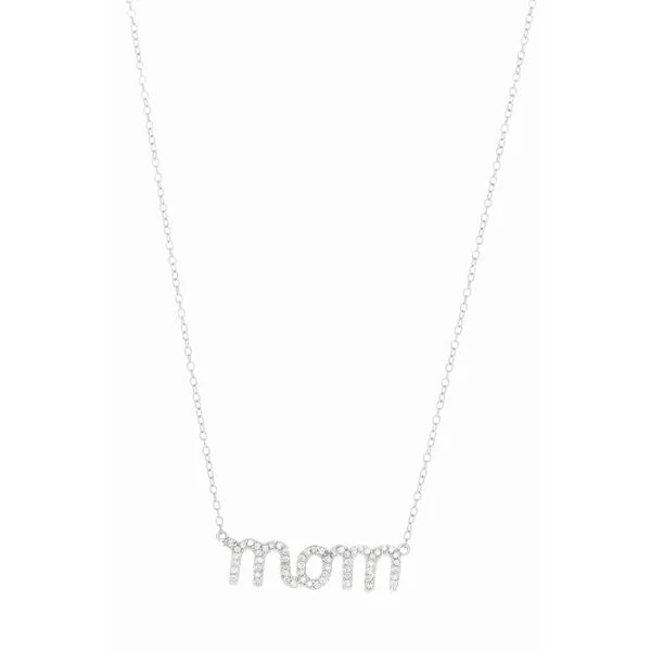 unique gemstone necklace handmade Sterling Silver CZ Mom Necklace
