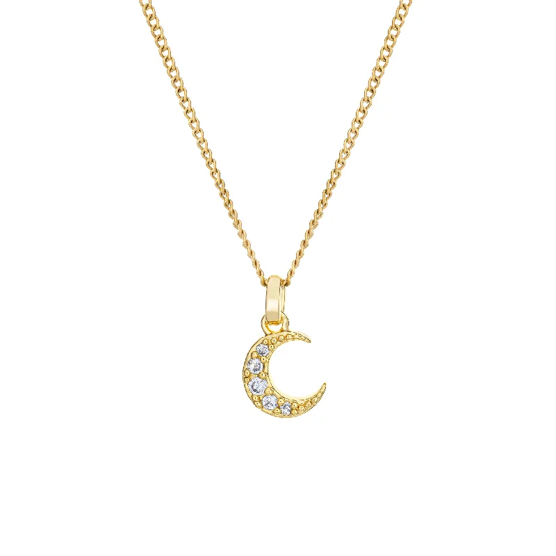 personalized engraved locket Moon Necklace