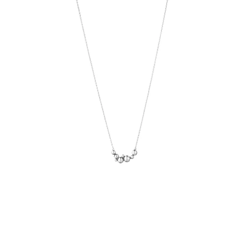 minimalist wedding band set Moonlight Grapes Thin Silver Necklace