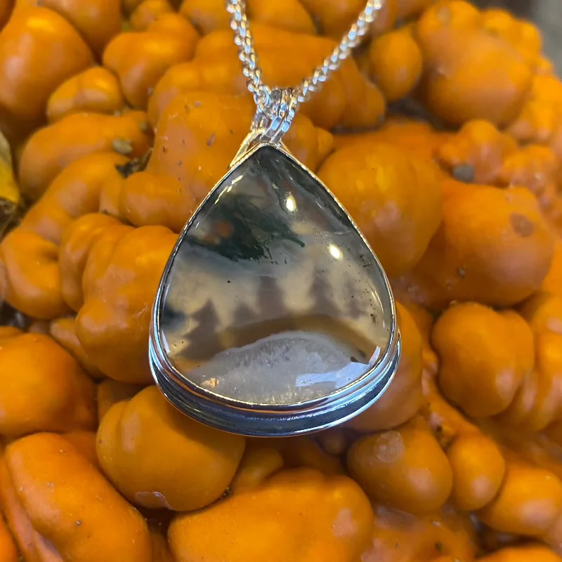 custom name necklace gold Moss Agate Teardrop Necklace