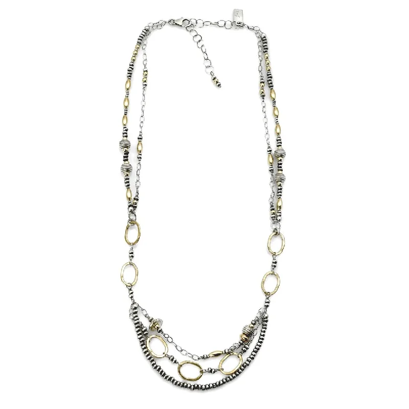 minimalist gold bracelet thin Multi Strand Mixed Metal Necklace