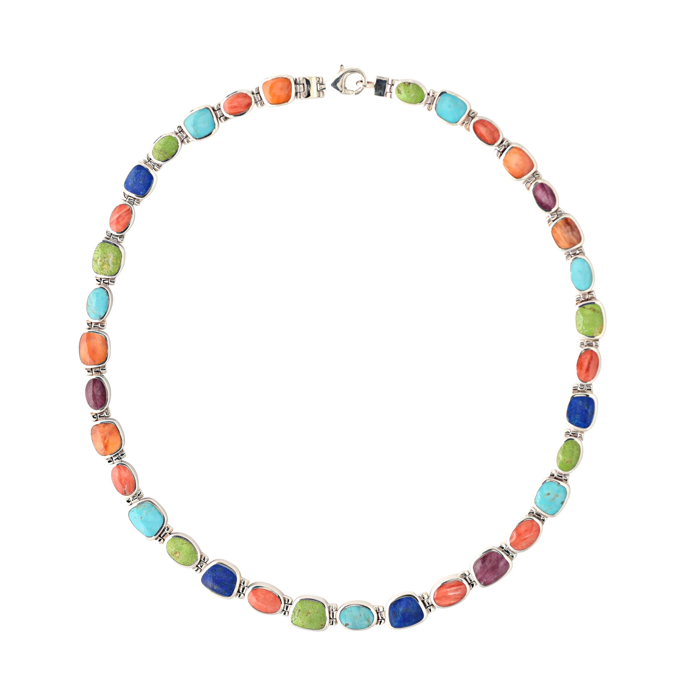 personalized bar necklace silver Multistone Medium Tennis Necklace