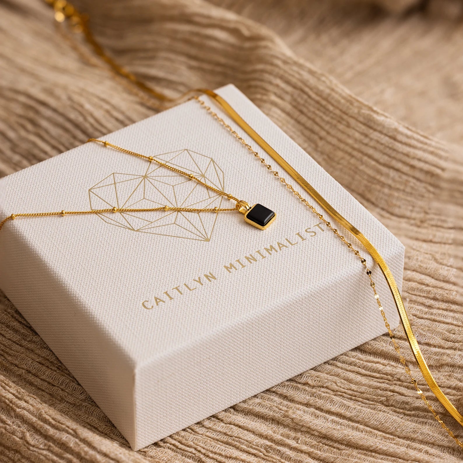 dainty sapphire gemstone bracelet Mystery Necklace Box