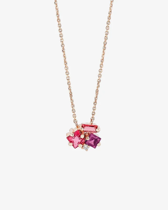 minimalist stacking rings set Nadima Red Mix Cluster Pendant