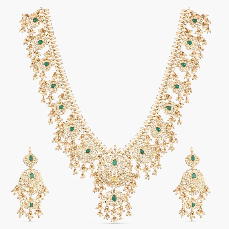 gold charm bracelet with initials Nalina Gold Plated CZ Silver Guttapusalu Necklace Set
