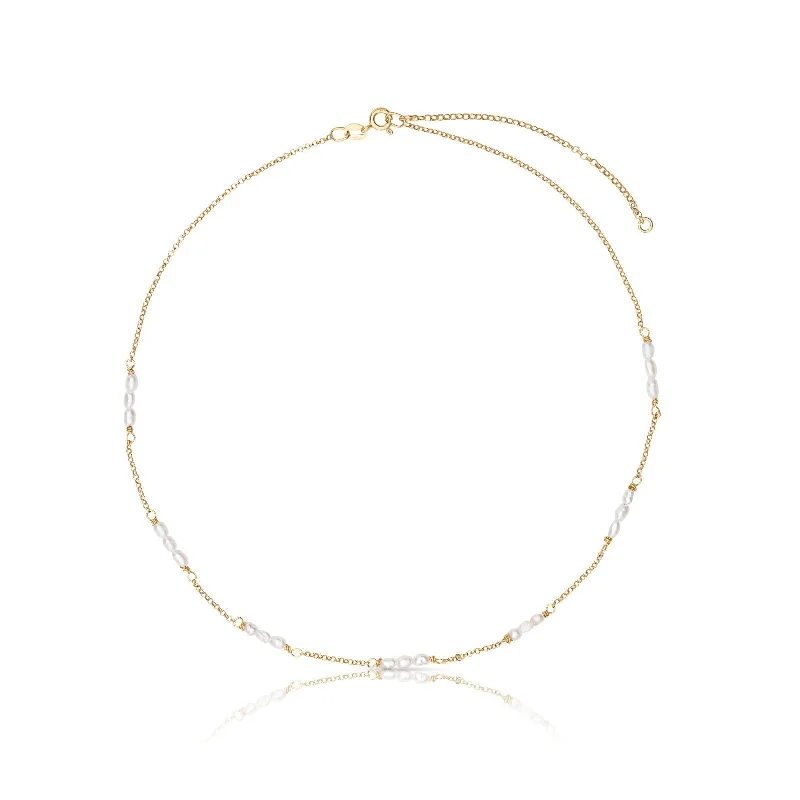 celestial galaxy planet necklace Fiji 18K Gold Plated Necklace w. Pearls