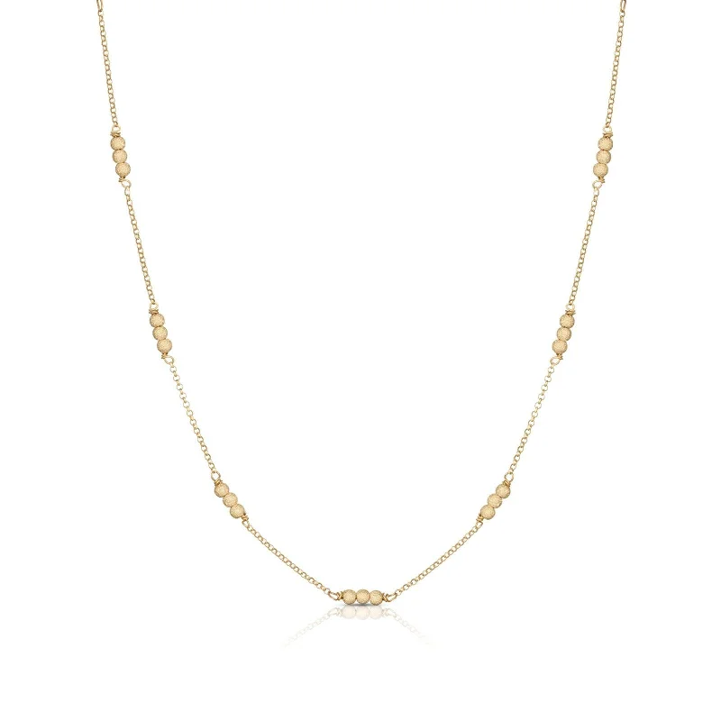 handmade wooden bead necklace Kalinda 18K Gold Plated Necklace