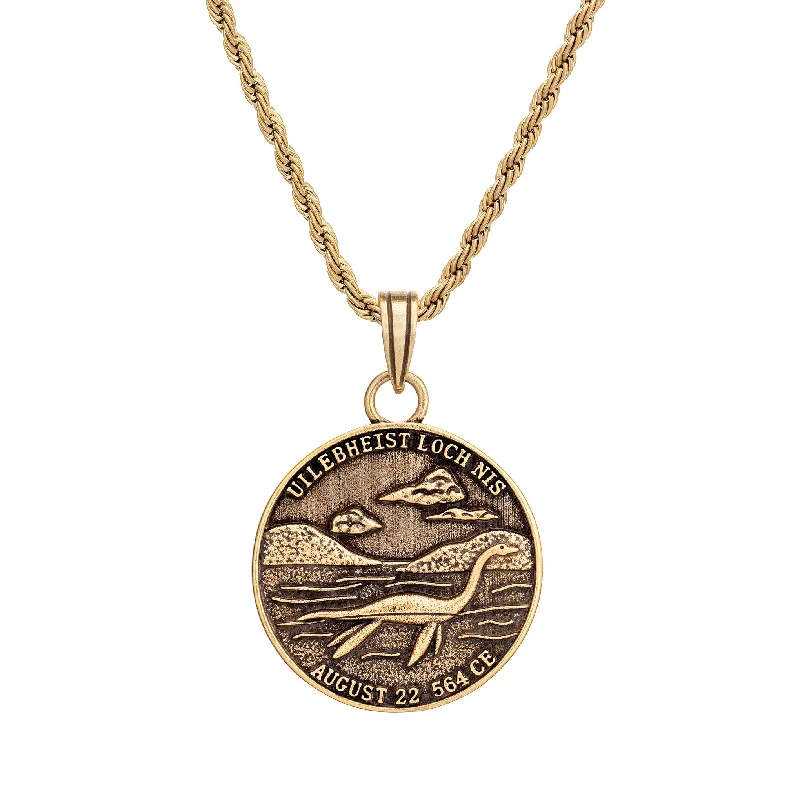 men’s sterling silver cufflinks Nessie Coin Necklace