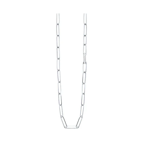 diamond halo stud earrings Sterling Silver Daimond Paperclip Necklace