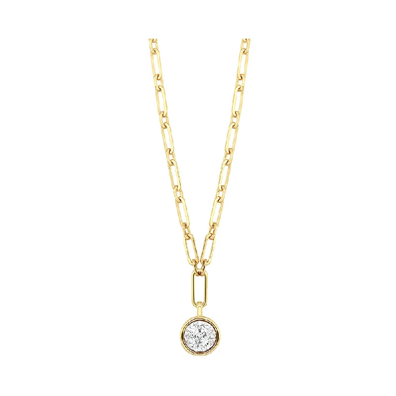 men’s black titanium ring 14K Yellow Gold Diamond Paperclip Necklace