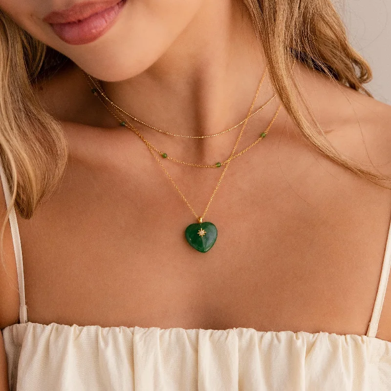 white opal engagement ring North Star Jade Heart Necklace