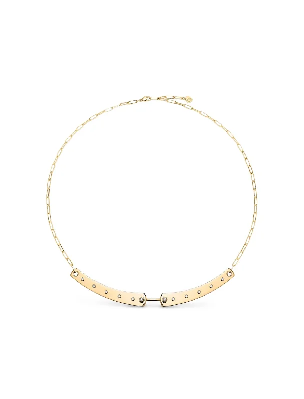 bold chunky cocktail ring Brunch in NY, 18K Yellow Gold + Diamond Necklace