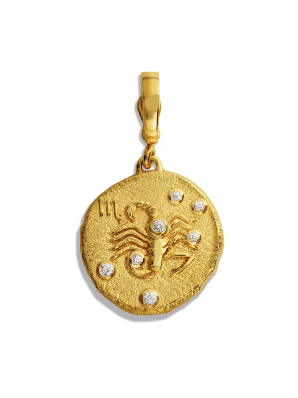 custom silver charm bracelet Of The Stars Scorpio Small Coin Yellow Gold Charm