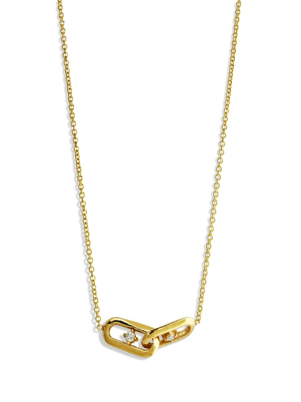 handmade lava stone bracelet OG Links & Double Sided Diamonds Yellow Gold Necklace