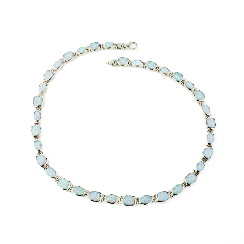 celestial moon and star necklace Opal Medium Tennis Necklace