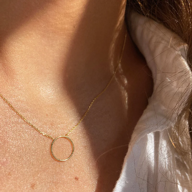cubic zirconia eternity necklace OPEN CIRCLE NECKLACE