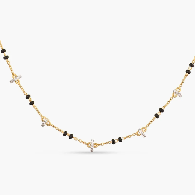 rose gold cartilage barbell Osha CZ Silver Mangalsutra