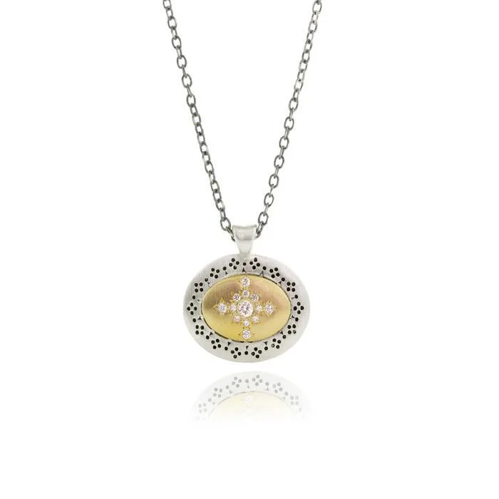 black stainless steel signet ring Diamond Oval Seeds of Harmony Necklace
