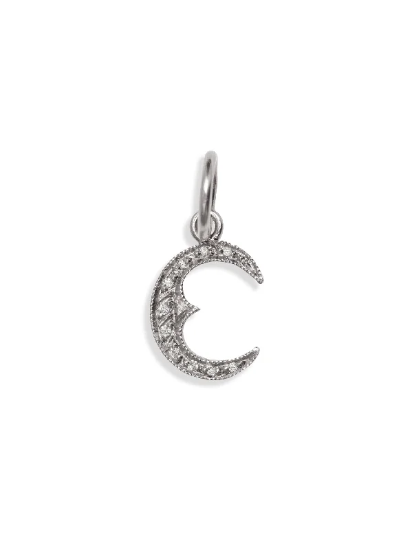 elegant aquamarine drop earrings Pavé Initial Platinum Charm