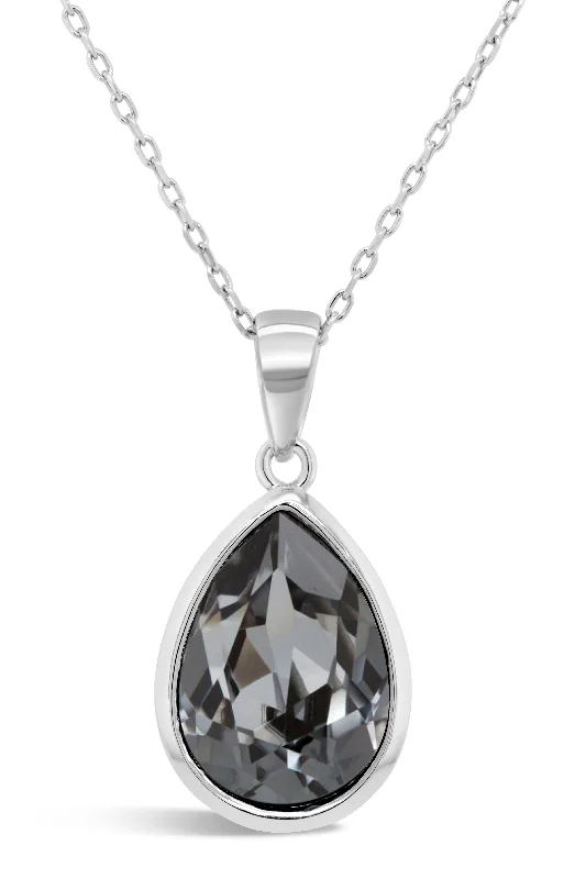 handcrafted gemstone ring women Casablanca Sterling Silver Pear Crystal Drop Necklace: Smoke handcrafted gemstone ring women Casablanca Sterling Silver Pear Crystal Drop Necklace: Smoke