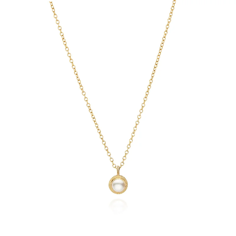 gemstone stacking rings colorful Pearl Circle Drop Necklace