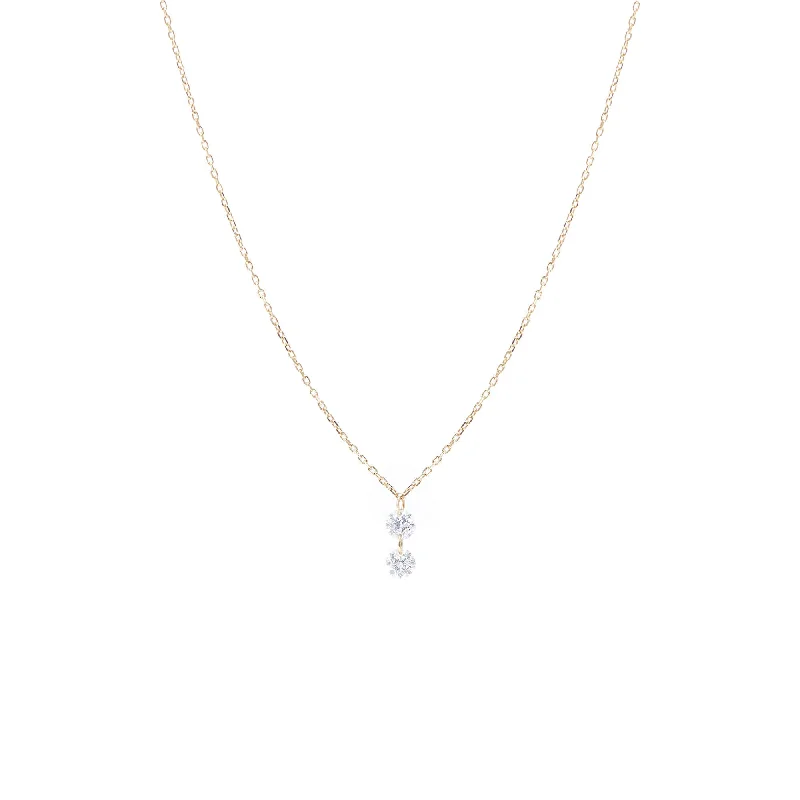 celestial galaxy planet necklace Danaé Hanging Up 18K Gold Necklace w. Diamonds