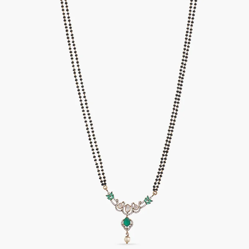 minimalist threader earrings gold Petal Moissanite Silver Mangalsutra Necklace