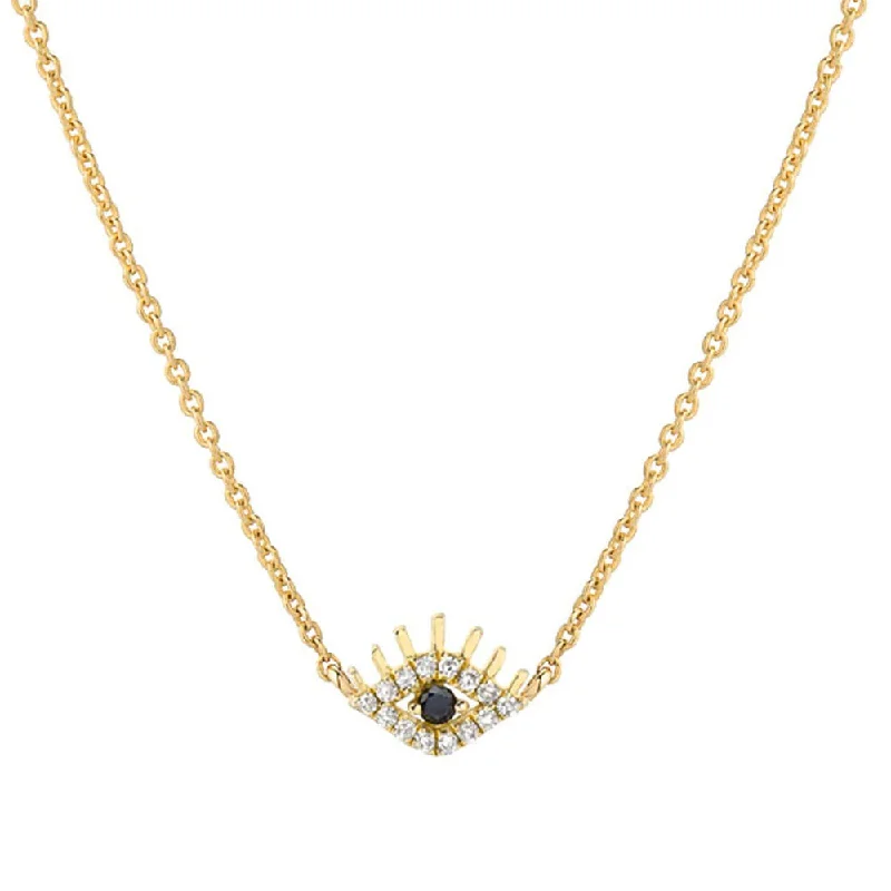 white gold infinity ring Petite Evil Eye Necklace with High Polished Lashes