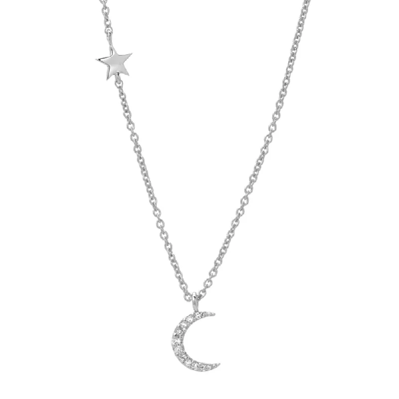 black tungsten wedding band for men Petite Moon & Star Necklace