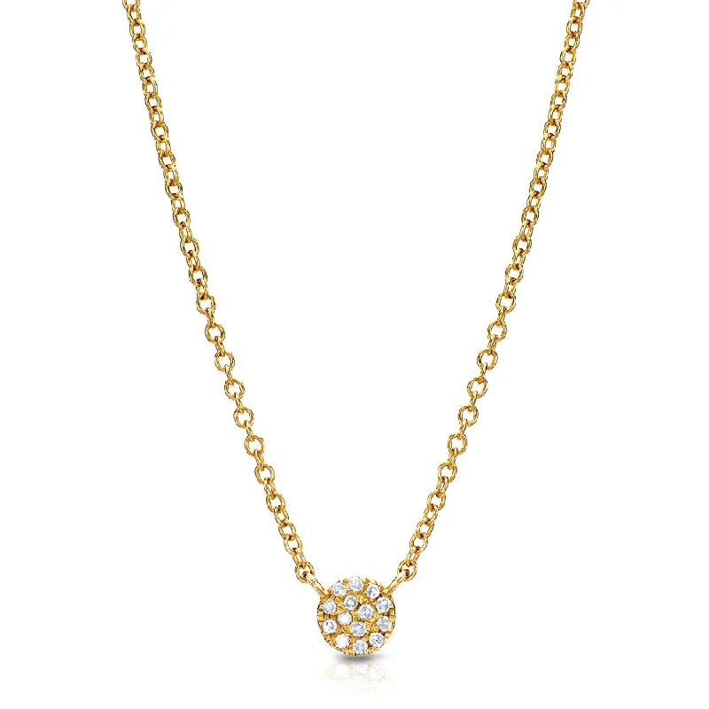 vintage filigree locket necklace Petite Pave Disc Necklace