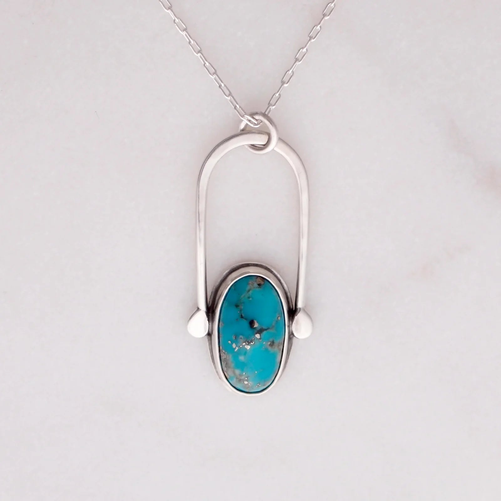 chunky chain necklace trendy Pinza # 8 Turquoise Necklace
