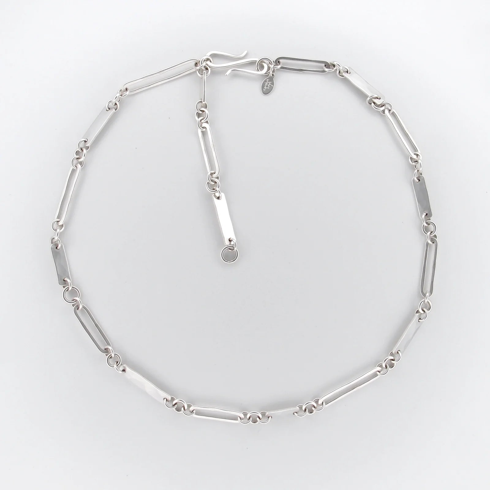 oval cut engagement ring platinum Paperclip & Flat Silver Chain