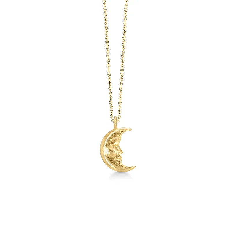 white topaz stacking rings Moon Gold Plated Necklace