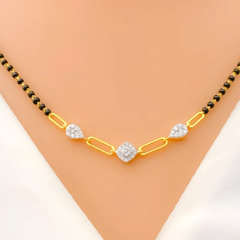 Posh Symmetrical Diamond + 18k Gold Mangal Sutra